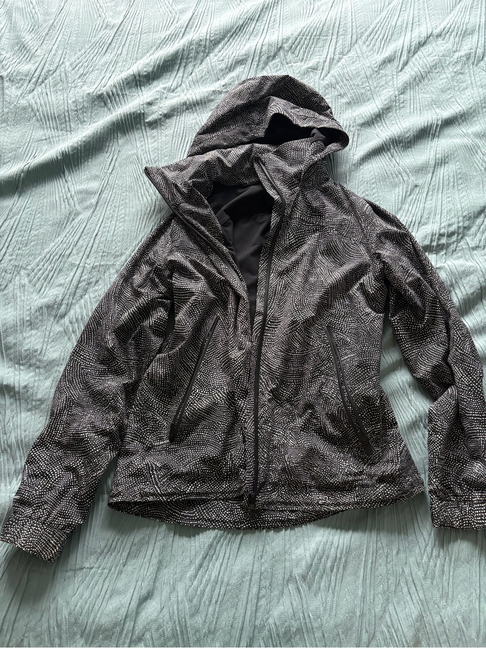 lululemon athletica Black & White Dotted Hooded Jacket